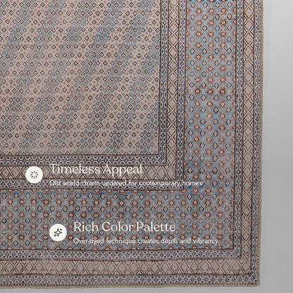 Afshar 34 Blue No-Shed Washable Rug