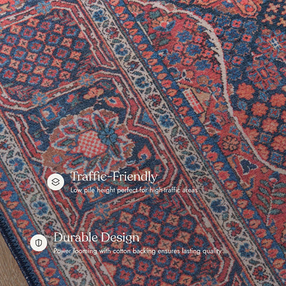 Afshar 10 Navy No-Shed Washable Rug