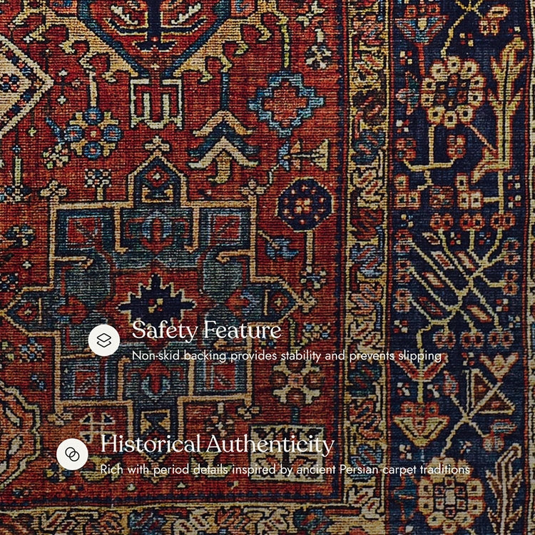 Karachi 2 Rust Non-Slip Washable Rug