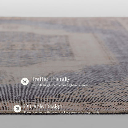 Afshar 35 Denim No-Shed Washable Rug