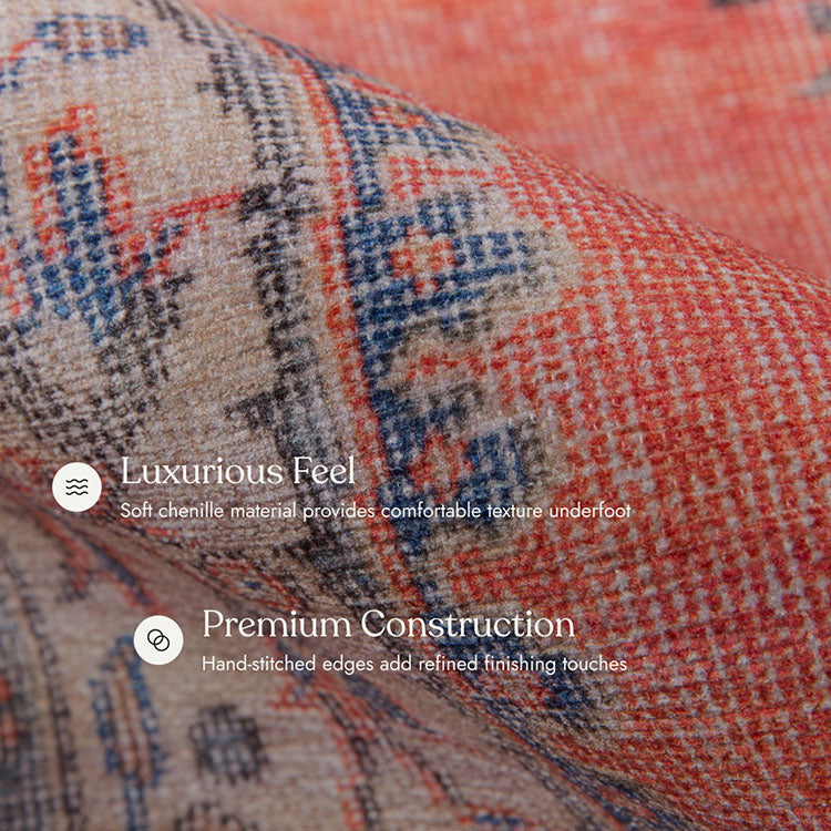 Afshar 12 Red No-Shed Washable Rug