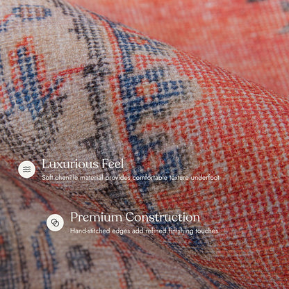 Afshar 12 Red No-Shed Washable Rug