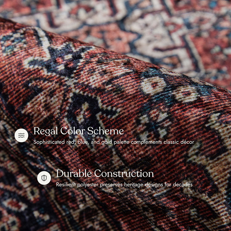 Karachi 2 Rust Non-Slip Washable Rug