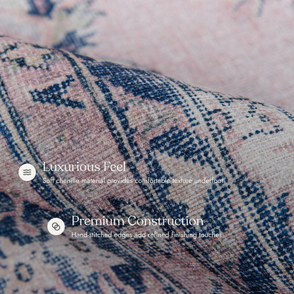 Afshar 30 Pink No-Shed Washable Rug