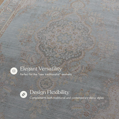 Isabella 1 Blue Soft-Touch Vintage Rug