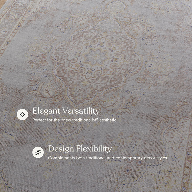 Isabella 1 Grey Soft-Touch Vintage Rug