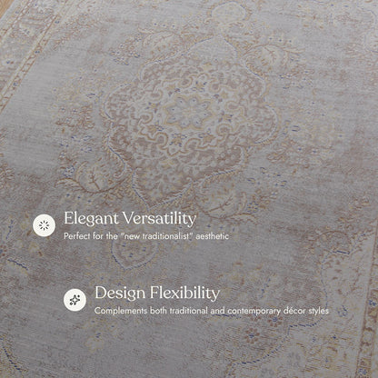 Isabella 1 Grey Soft-Touch Vintage Rug