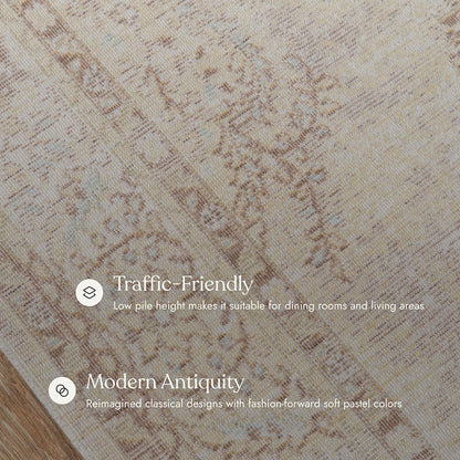 Isabella 1 Ivory Soft-Touch Vintage Rug