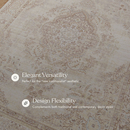 Isabella 1 Ivory Soft-Touch Vintage Rug