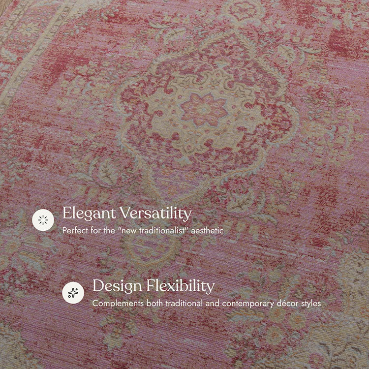 Isabella 1 Pink Soft-Touch Vintage Rug