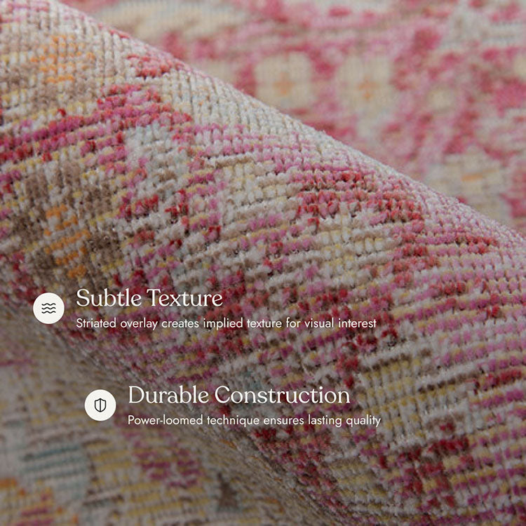 Isabella 1 Pink Soft-Touch Vintage Rug