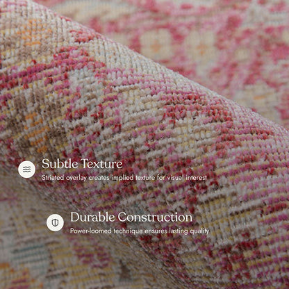 Isabella 1 Pink Soft-Touch Vintage Rug