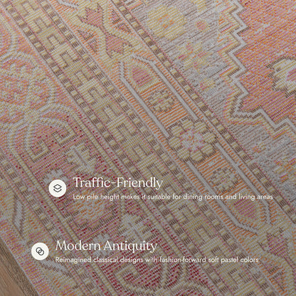 Isabella 7 Pink Soft-Touch Vintage Rug