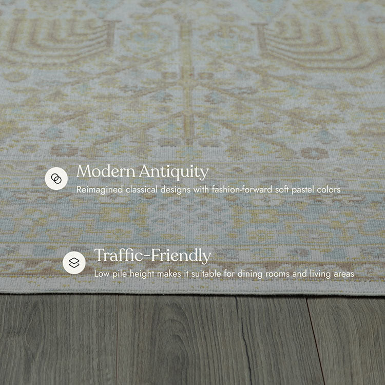 Isabella 8 Ivory Soft-Touch Vintage Rug