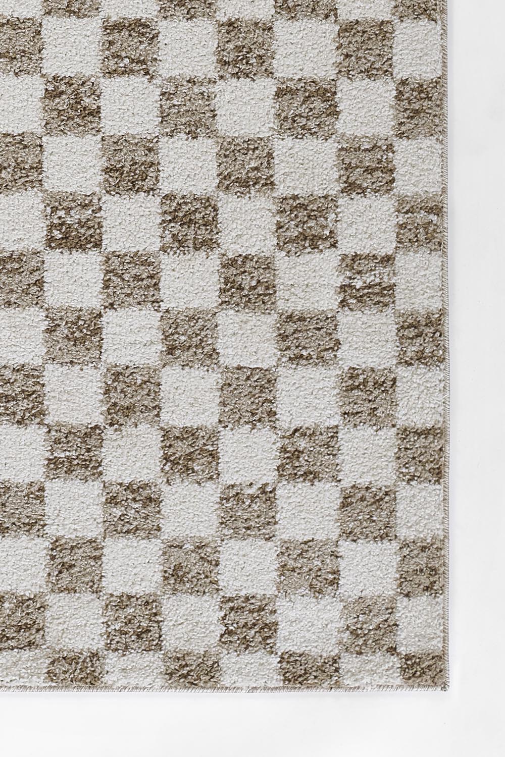 Kaia 1 Checkered Beige Shag Rug