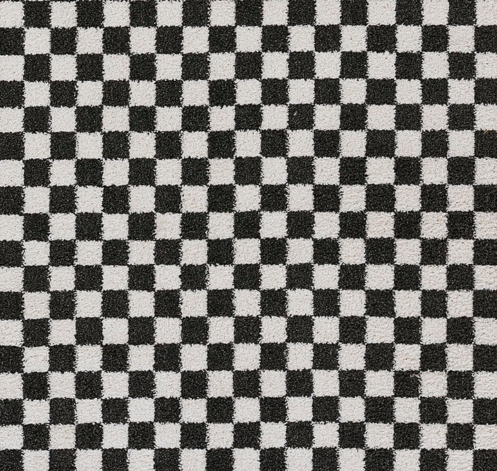 Kaia 1 Checkered Black Shag Rug
