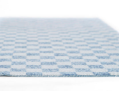 Kaia 1 Checkered Blue Shag Rug