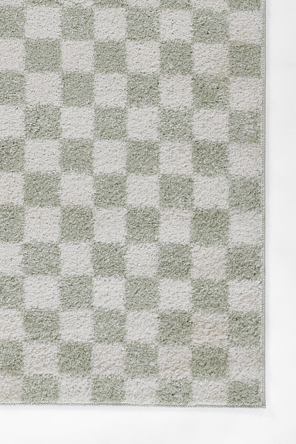 Kaia 1 Checkered Green Shag Rug