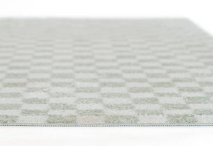 Kaia 1 Checkered Green Shag Rug
