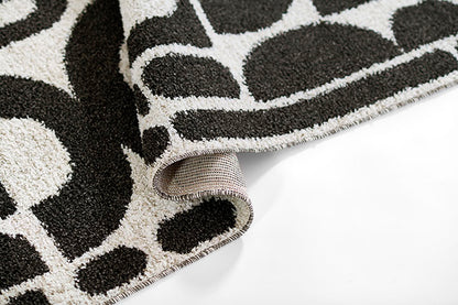Kaia 2 Abstract Black Shag Rug