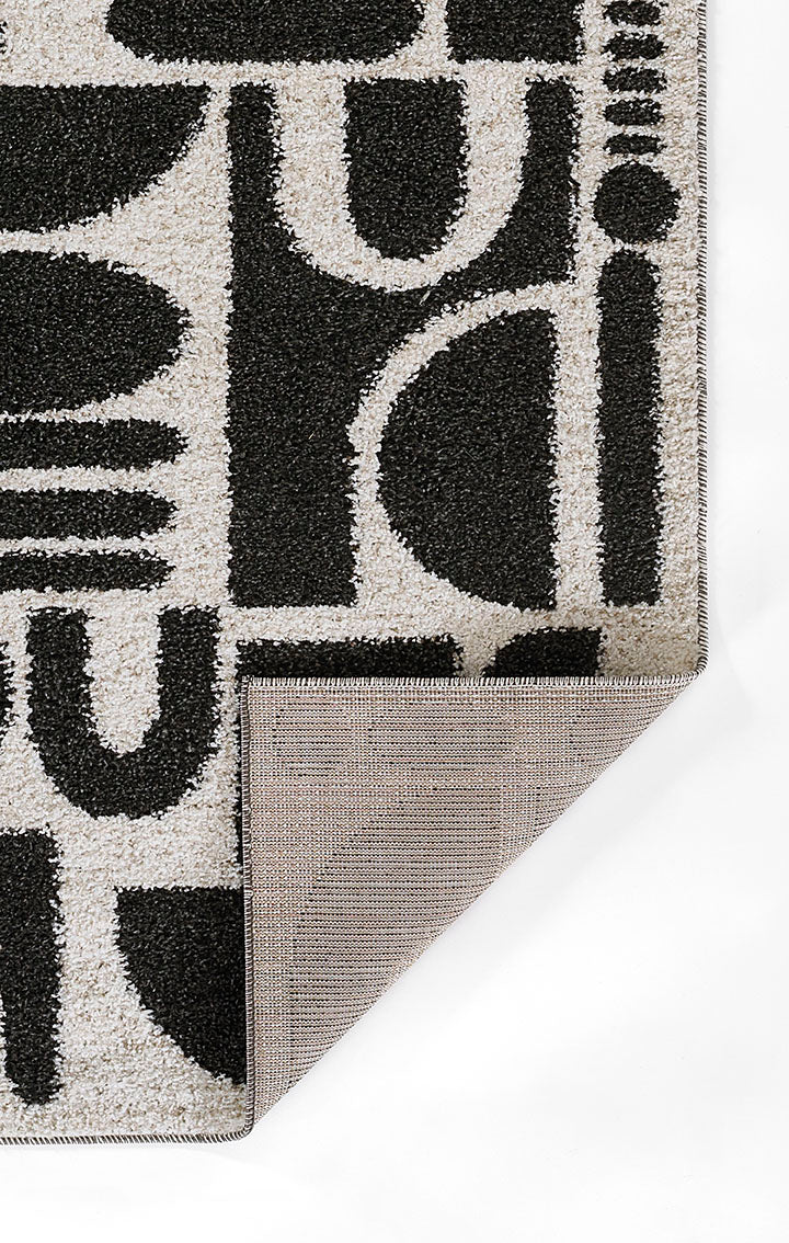 Kaia 2 Abstract Black Shag Rug