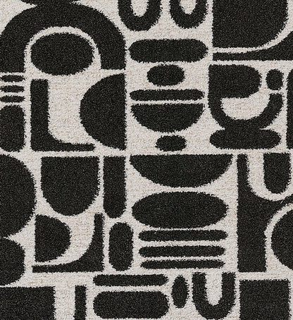 Kaia 2 Abstract Black Shag Rug