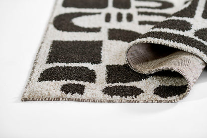 Kaia 2 Abstract Black Shag Rug