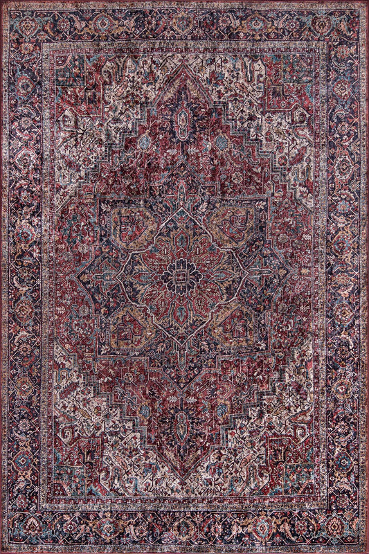 Karachi 4 Burgundy Traditional Rug