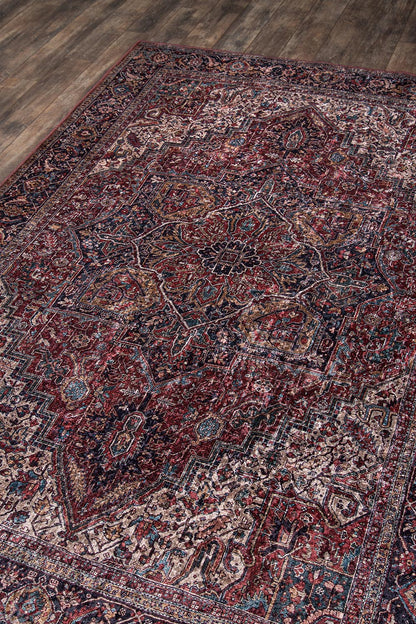 Karachi 4 Burgundy Traditional Rug