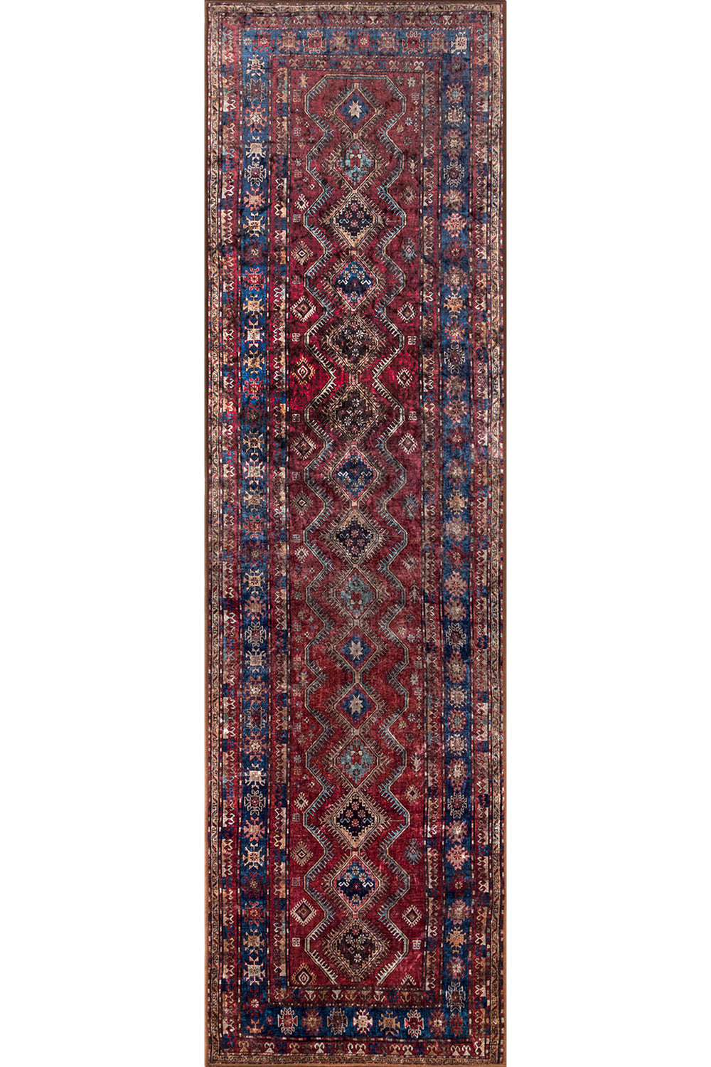 Karachi 1 Burgundy Non-Slip Washable Rug