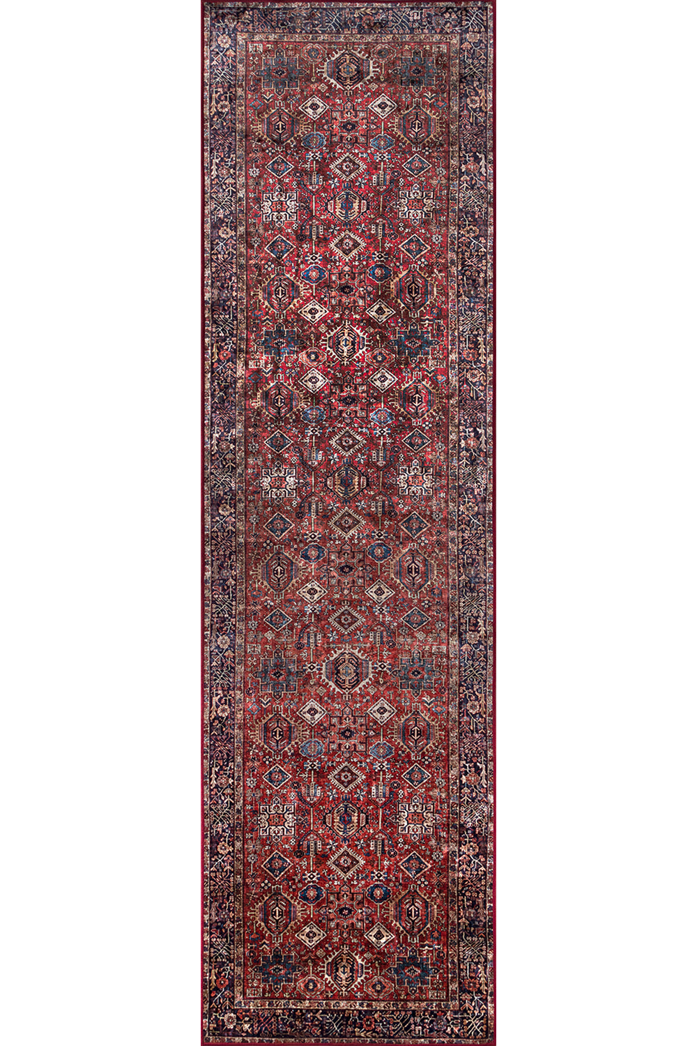 Karachi 2 Rust Non-Slip Washable Rug