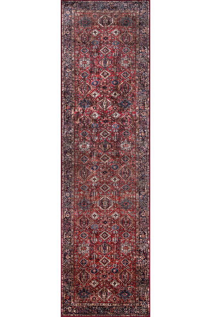 Karachi 2 Rust Non-Slip Washable Rug