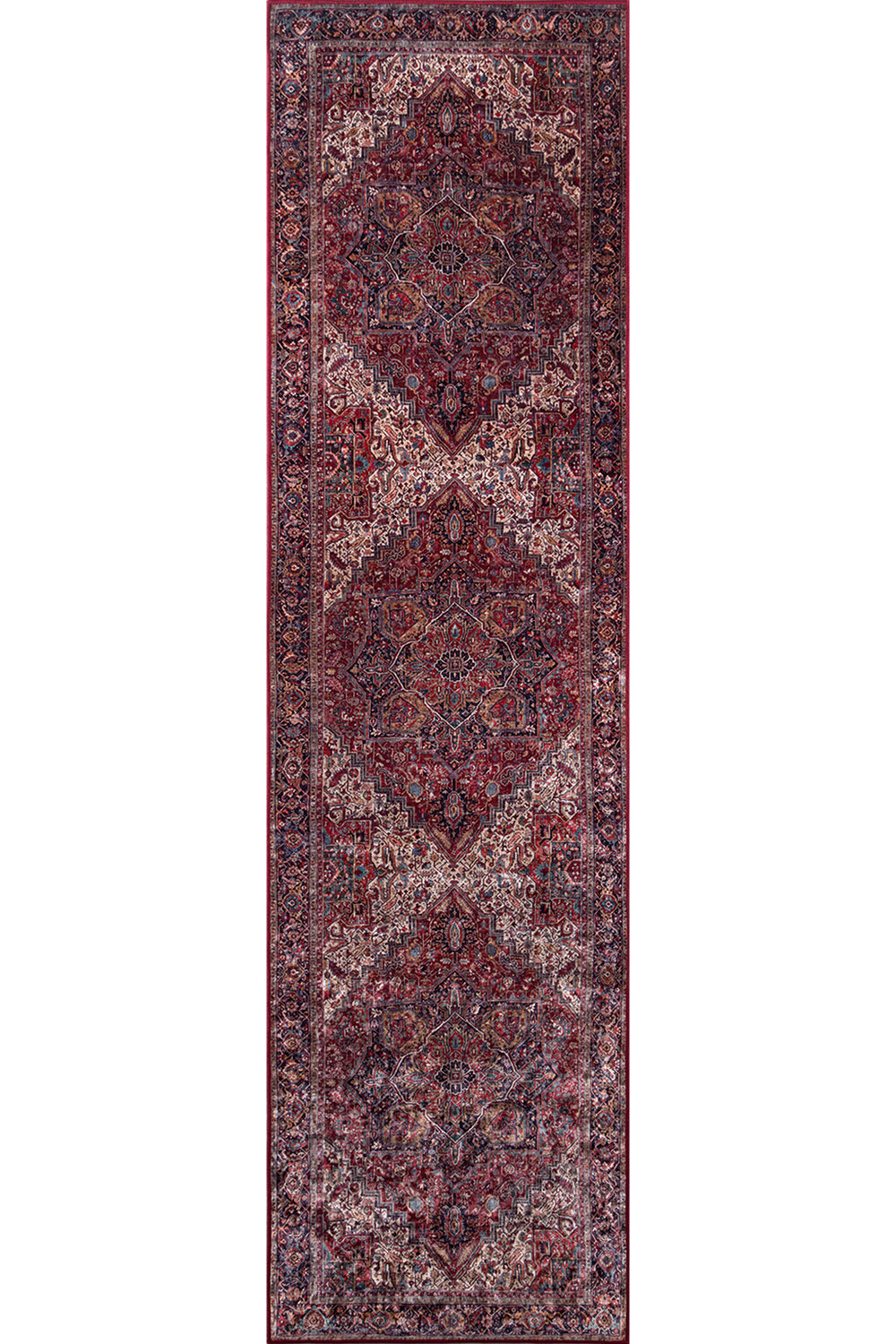 Karachi 4 Burgundy Non-Slip Washable Rug