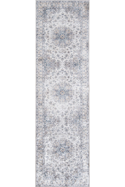 Karachi 7 Grey Non-Slip Washable Rug