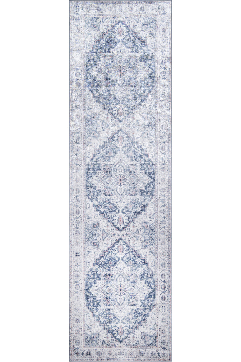 Karachi 8 Grey Non-Slip Washable Rug
