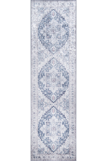 Karachi 8 Grey Non-Slip Washable Rug