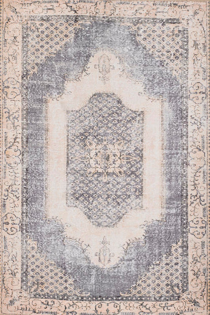 Afshar 35 Denim Antique Wash Medallion Rug