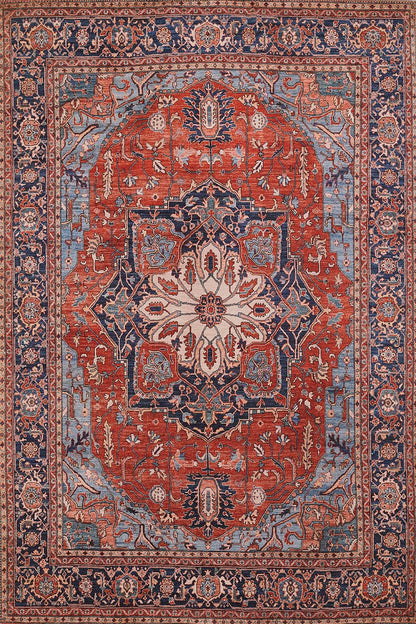 Afshar 37 Red Antique Wash Medallion Rug