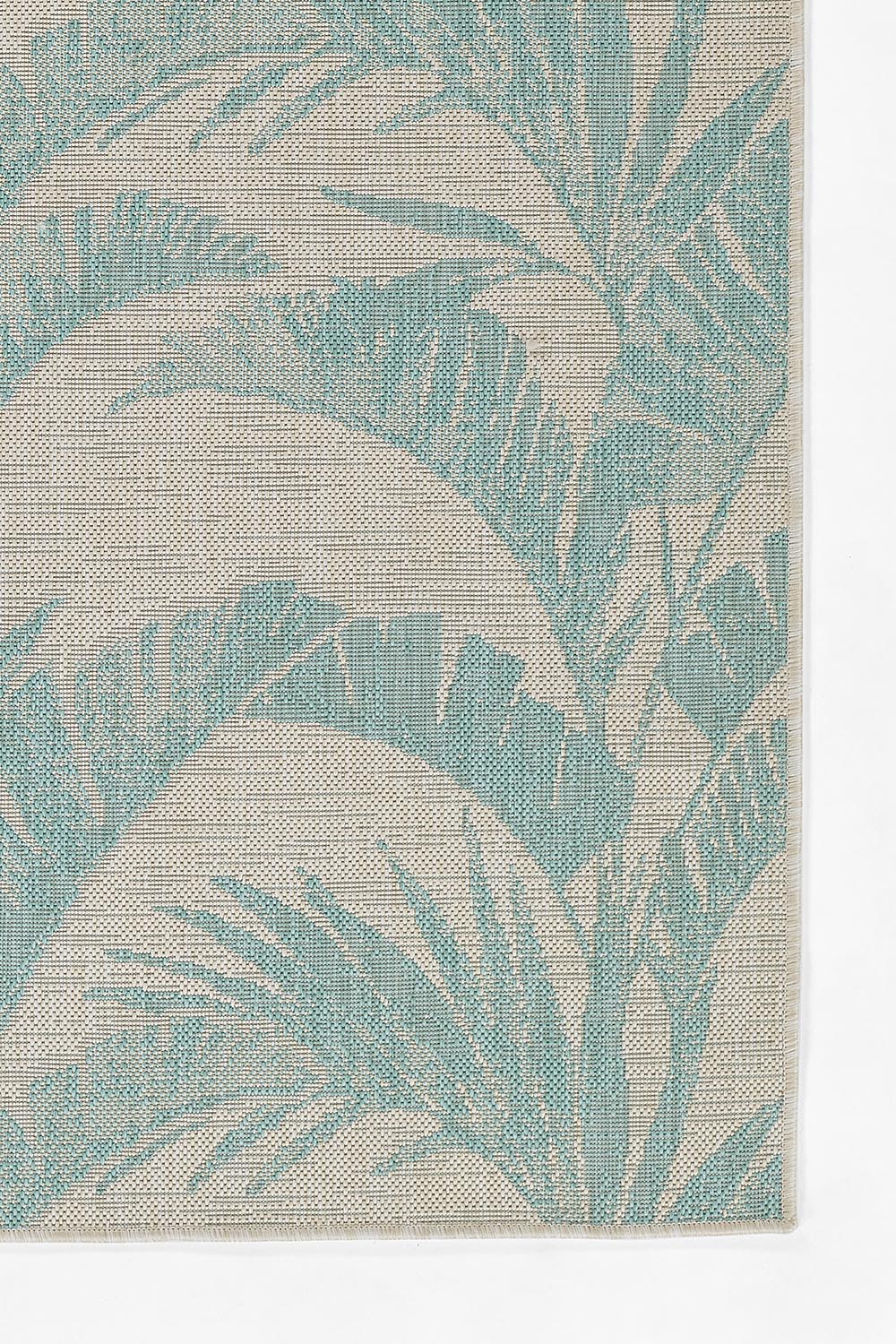 Riviera 1 Aqua Palm Outdoor Rug