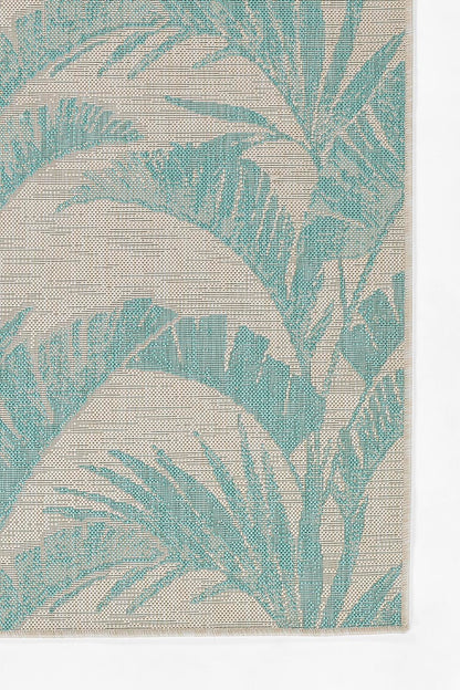 Riviera 1 Aqua Palm Outdoor Rug