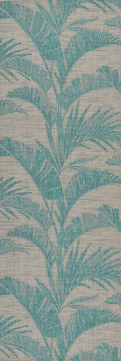 Riviera 1 Aqua Palm Outdoor Rug