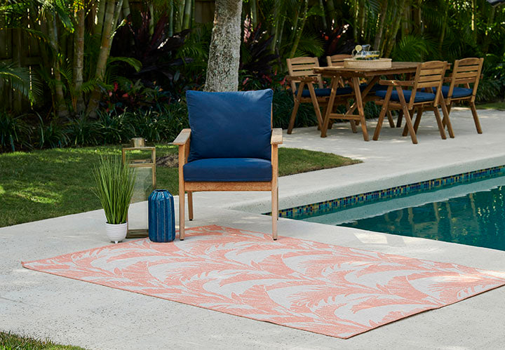 Riviera 1 Coral Palm Outdoor Rug