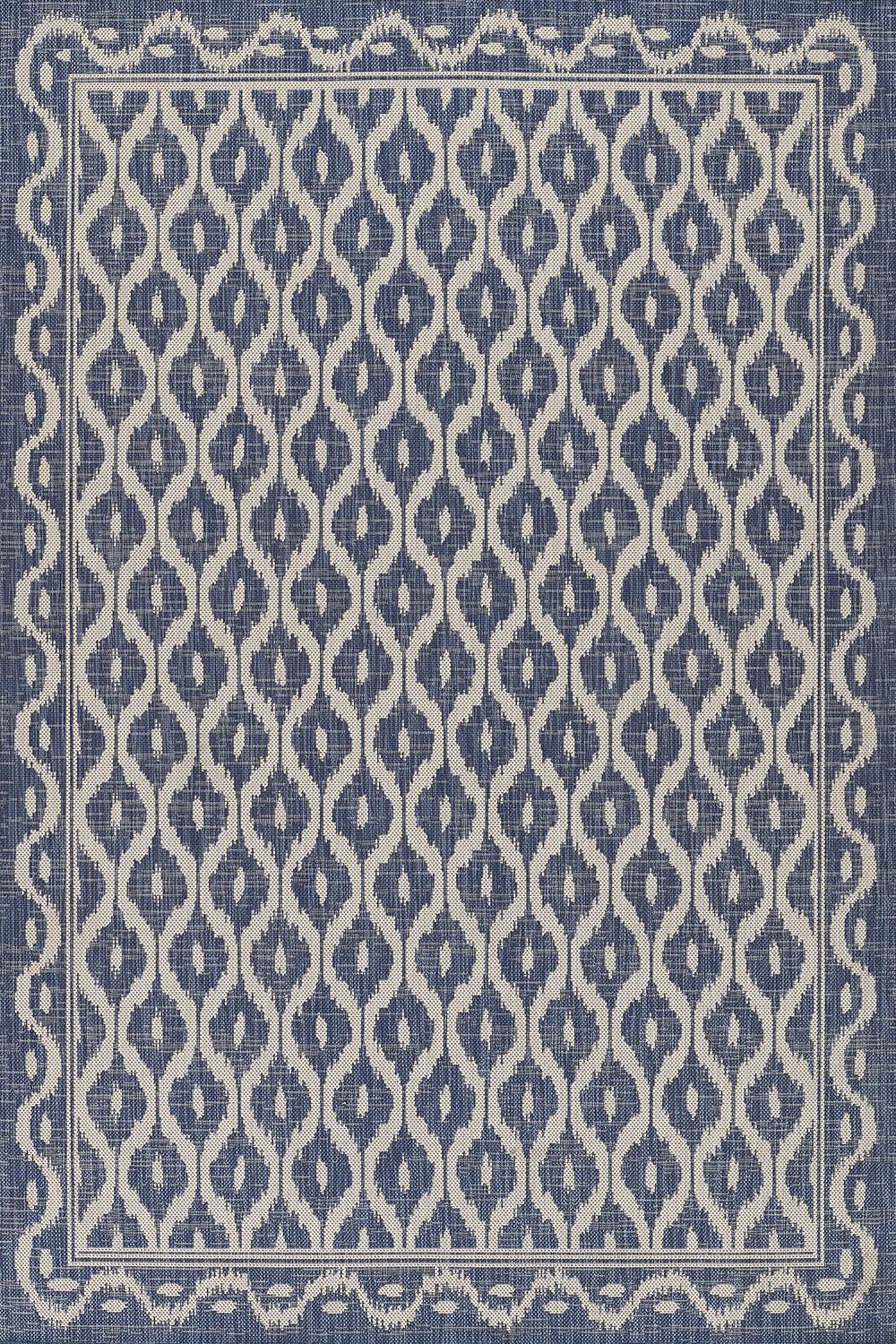 Riviera 2 Blue Trellis Outdoor Rug