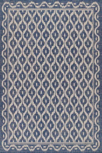 Riviera 2 Blue Trellis Outdoor Rug