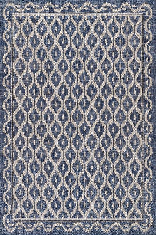 Riviera 2 Blue Trellis Outdoor Rug