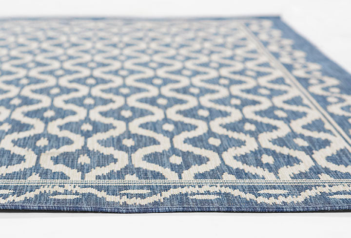 Riviera 2 Blue Trellis Outdoor Rug