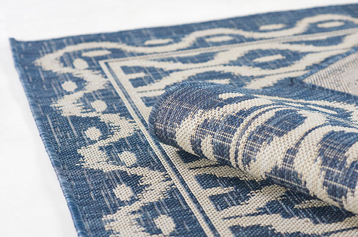 Riviera 2 Blue Trellis Outdoor Rug
