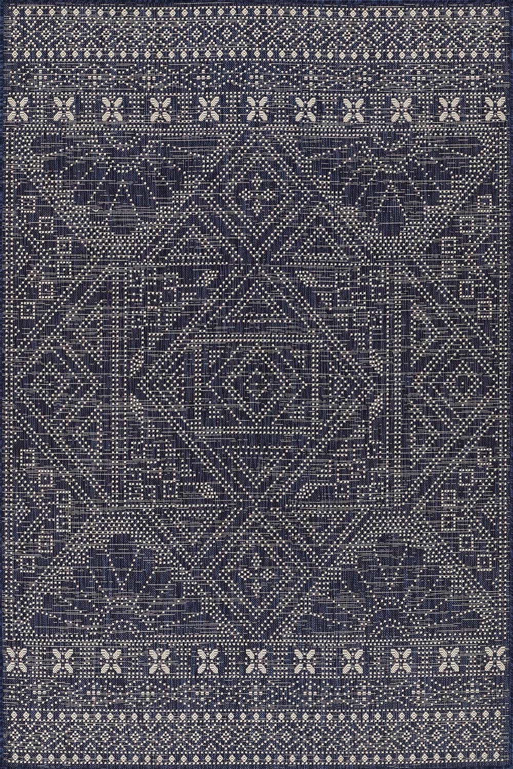 Riviera 3 Navy Diamond Outdoor Rug