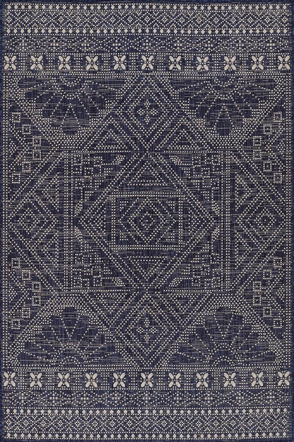 Riviera 3 Navy Diamond Outdoor Rug