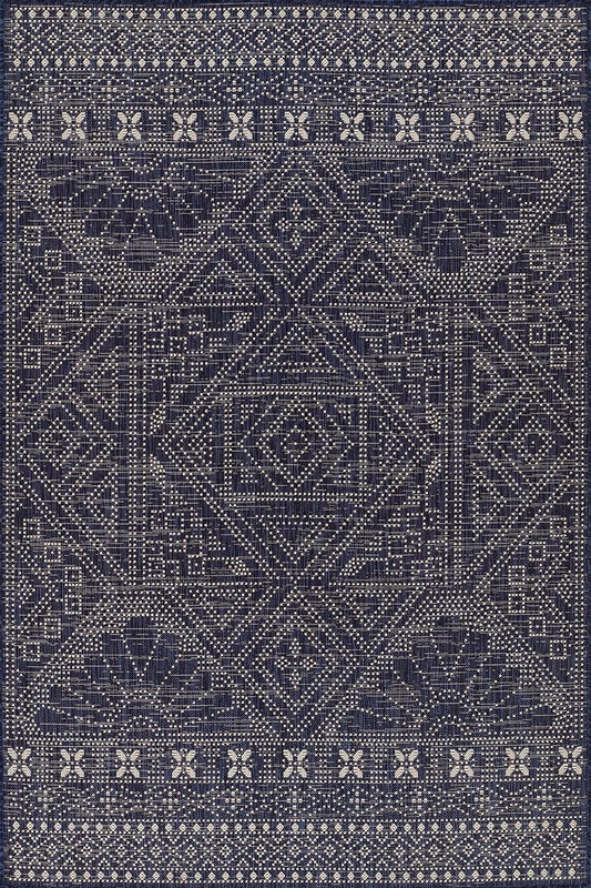 Riviera 3 Navy Diamond Outdoor Rug
